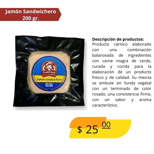 Jamón sandwichero 200Gr.