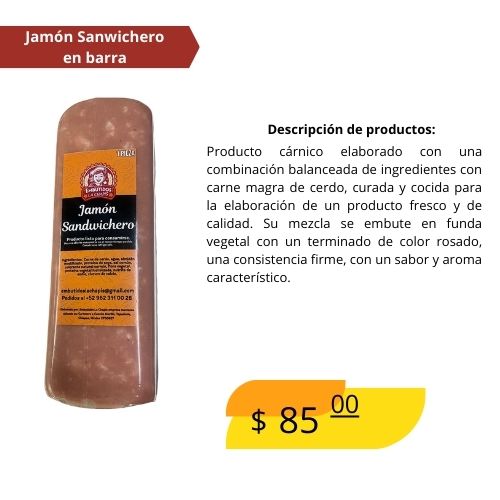 Jamón sandwichero en barra